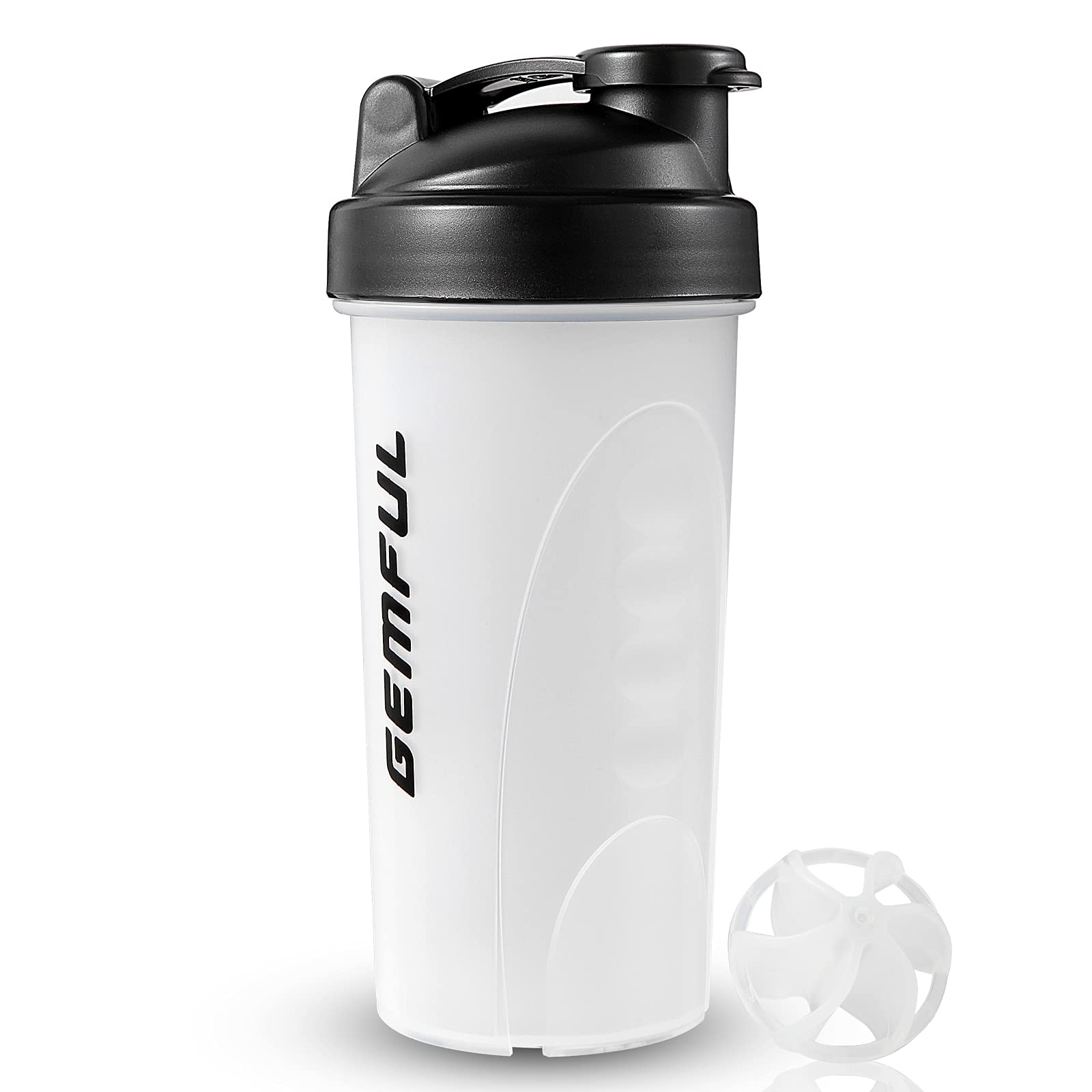 GEMFUL Protein Shaker Bottle 700ml - BPA-Free, Leak-Proof Sports Blender Cup