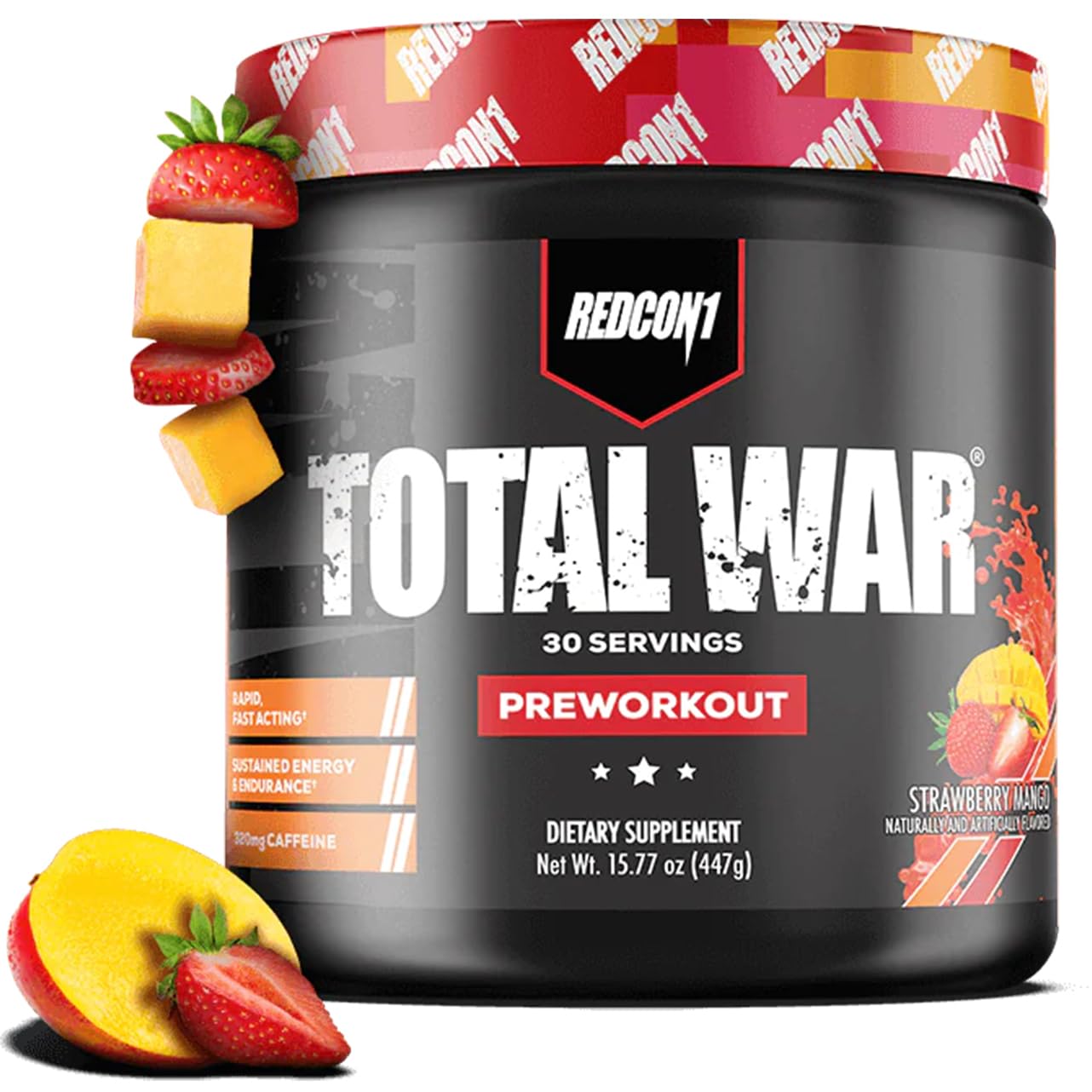 Redcon1 Total War Pre-Workout Powder - Strawberry Mango - 30 Servings