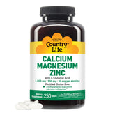 Country Life Calcium Magnesium Zinc - 250 Tablets for Bone & Immune Health
