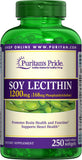 Puritan's Pride Soy Lecithin 1200 Mg, 250 Count for Cholesterol Support
