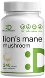 High-Potency Lion's Mane Mushroom Supplement 7,500mg - Brain Nootropic & Immune Booster