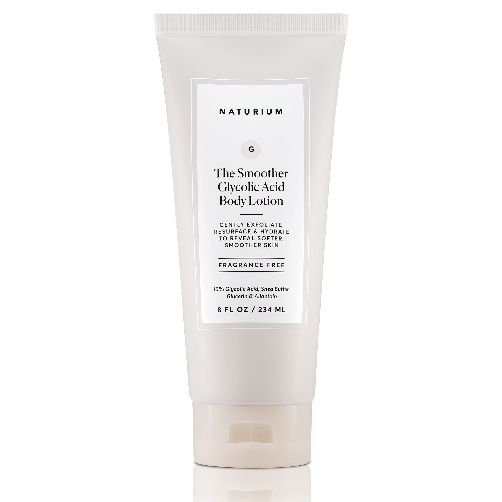 Naturium Smoother Glycolic Acid Body Lotion - Resurfacing & Exfoliating Treatment with 10% Glycolic, 8 oz
