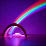 Rainbow LED Night Light Projector with USB Power Supply - Bedroom and Kids Room Decor