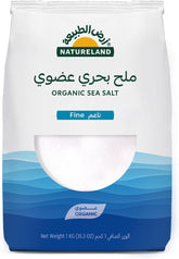 Natureland Organic Fine Sea Salt - Pure 1kg Pouch