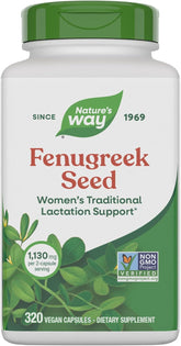 Nature's Way Fenugreek Seed - Traditional Lactation Support Supplement for Breastfeeding, 1130 mg, 320 Vegan Capsules