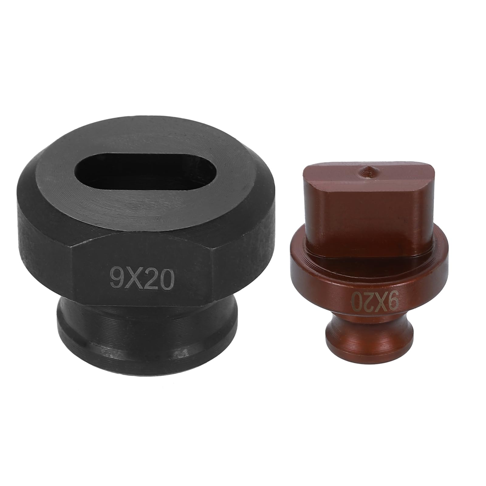 Harfington 9x20mm Oval Hole Hydraulic Punch Die Kit for MHP-20 JP-20 - 40Cr Steel, Burgundy & Black