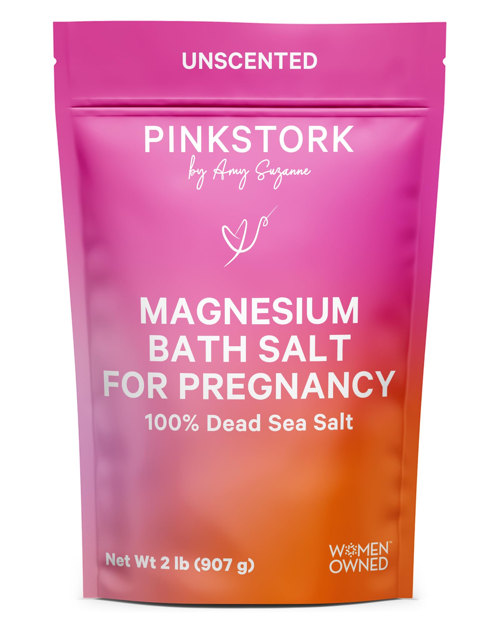 Pink Stork Pregnancy Bath Flakes - Magnesium & Dead Sea Salts - 2 lbs (907g)