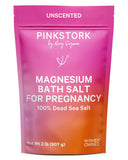 Pink Stork Pregnancy Bath Flakes - Magnesium & Dead Sea Salts - 2 lbs (907g)