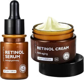 Leyoom Retinol Face Cream & Serum Duo - Anti-Aging, Firming & Moisturizing for Fine Lines & Wrinkles - 30g Cream + 30ml Serum