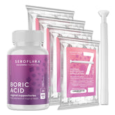 Seroflora Boric Acid Suppositories Bundle - 600 mg (28ct) + Applicator - Feminine Health & pH Balance Support
