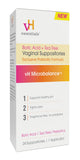 vH essentials Boric Acid + Tea Tree Suppositories - Prebiotics Formula with Lactic Acid - pH Balance, Odor Control, Feminine Care - 24 Suppositories + Applicator