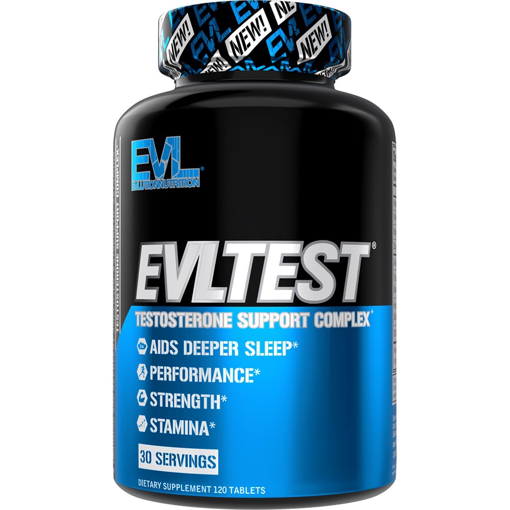 EVLution Nutrition EVLTest Testosterone Support Complex - 120 Tablets | Boost Energy & Vitality