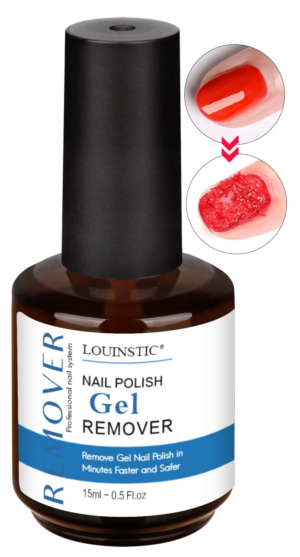 Gel Nail Polish Remover - Fast No-Soak Formula, Low Odor & Safe for Natural Nails