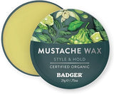 Badger Mustache Wax: Natural Hold, Subtle Shine & Flexible Control