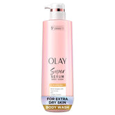 Olay Super Serum Body Wash for Extra Dry Skin - 24hr Hydration & Brightening - 18.5 fl oz