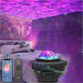 SKY-TOUCH Galaxy Star Projector 3 in 1 - Bluetooth Night Light with 10 Colors, Timer, Remote Control, and Rechargeable Battery for Bedroom and Living Room
