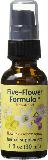 Flower Essence Services Five Flower Formula Glycerin Spray - Natural Stress Relief & Emotional Balance - 1 oz