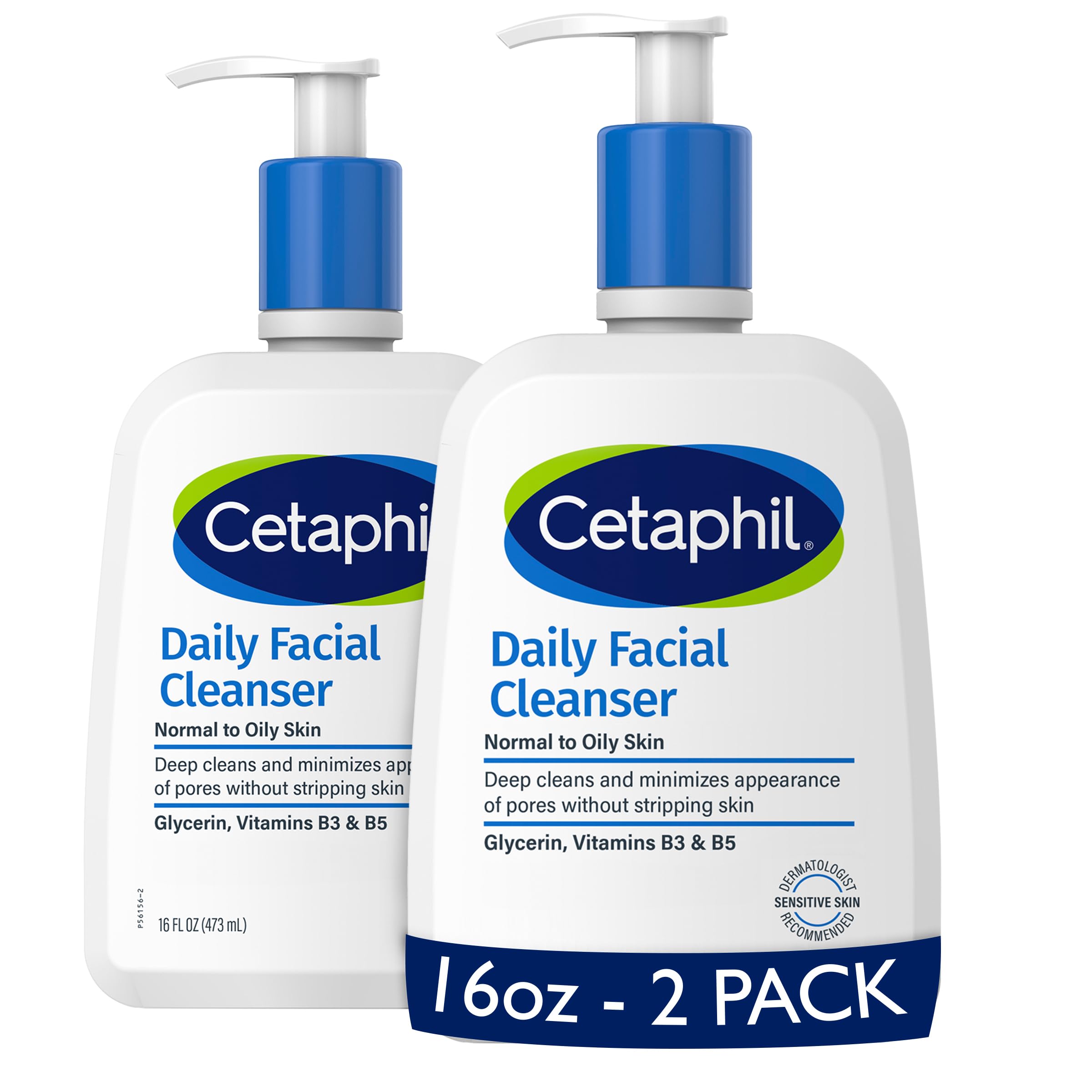 CETAPHIL Face Wash for Sensitive Skin | Gentle Foaming Cleanser 2-Pack