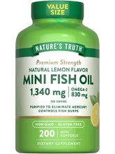 Nature's Truth Omega-3 Fish Oil 1340mg - 200 Mini Softgels, Burp-Free Lemon Flavor, Non-GMO & Gluten-Free