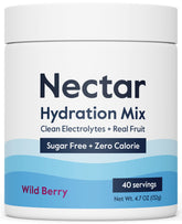 Nectar Sugar Free Electrolytes Powder - Organic Fruit - No Sugar or Calories - Hydration Powder for Dehydration Relief and Rapid Rehydration - Berry 40 Serving Tub