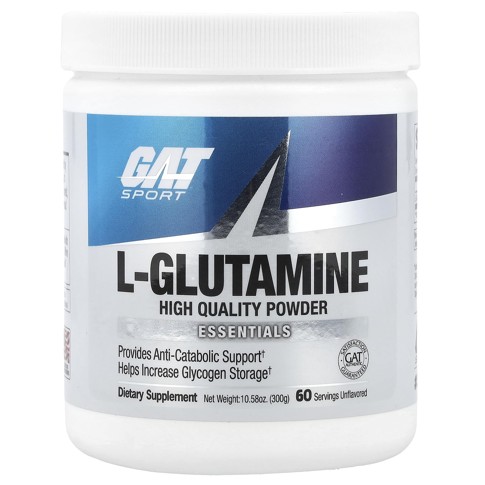 GAT Sport L-Glutamine Powder - Unflavored, 10.58 oz (300g)