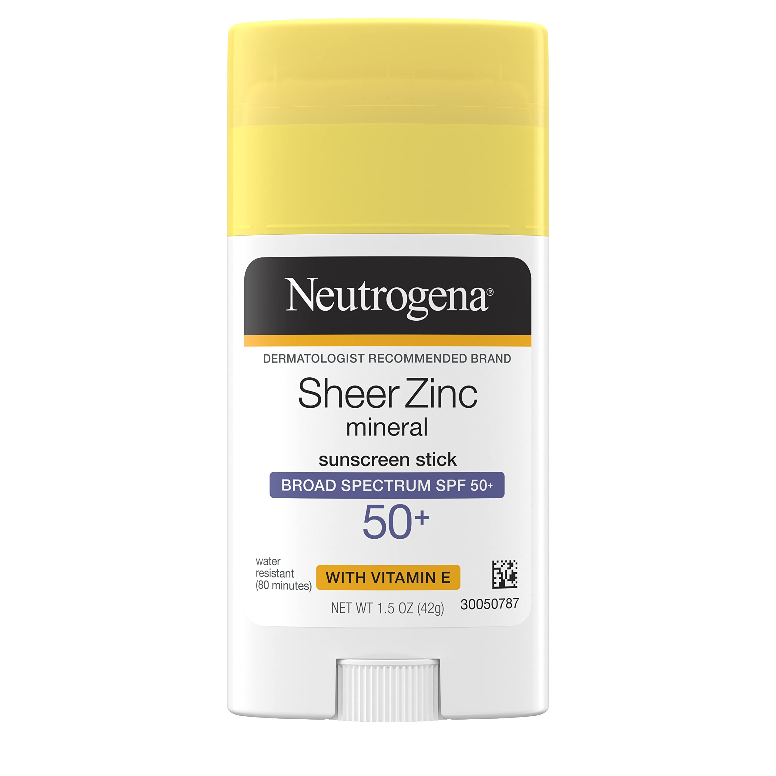 Neutrogena Sheer Zinc Oxide Mineral Sunscreen Stick SPF 50+ - Vitamin E Enriched, Water Resistant & Residue-Free - 1.5 Oz