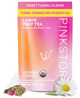 Pink Stork Labor Prep Tea: Organic Red Raspberry Leaf, Chamomile & Rosehip (15 Sachets)