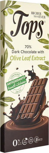 Topps Antioxidant Rich Dark Chocolate Bar 70% Cocoa - Sugar-Free
