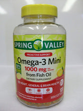 Spring Valley Mini Omega-3 Fish Oil 1000mg - Lemon Flavor - 120 Softgels