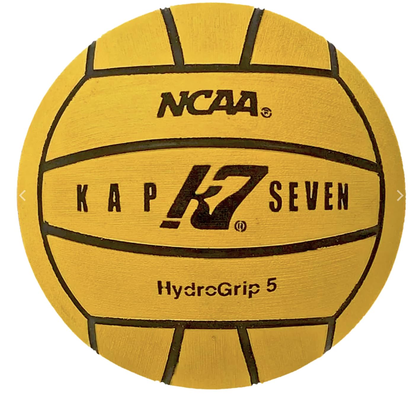 NCAA Approved KAP K7 SEVEN KAP7 Size 5 HydroGrip Water Polo Ball, Yellow