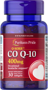 Puritans Pride CoQ10 400 Mg Capsules for Cellular Energy 30 Count