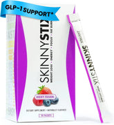 SkinnyStix Energy Powder – Lose Weight, GLP-1, Appetite Suppressant, Boost Mood – 10 Calories – Yerba Mate, Coffee Bean – 30 Stix, Berry