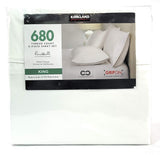 Kirkland Signature 680 Thread Count King Sheet Set, 6-Piece White – Luxurious Comfort