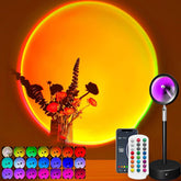 Uand Home Sunset Lamp Projection with Remote & APP, 16 Colors Night Light 360° Rotation Rainbow Lights for Photography, Selfie, Party, Home, Living Room, Bedroom Decor