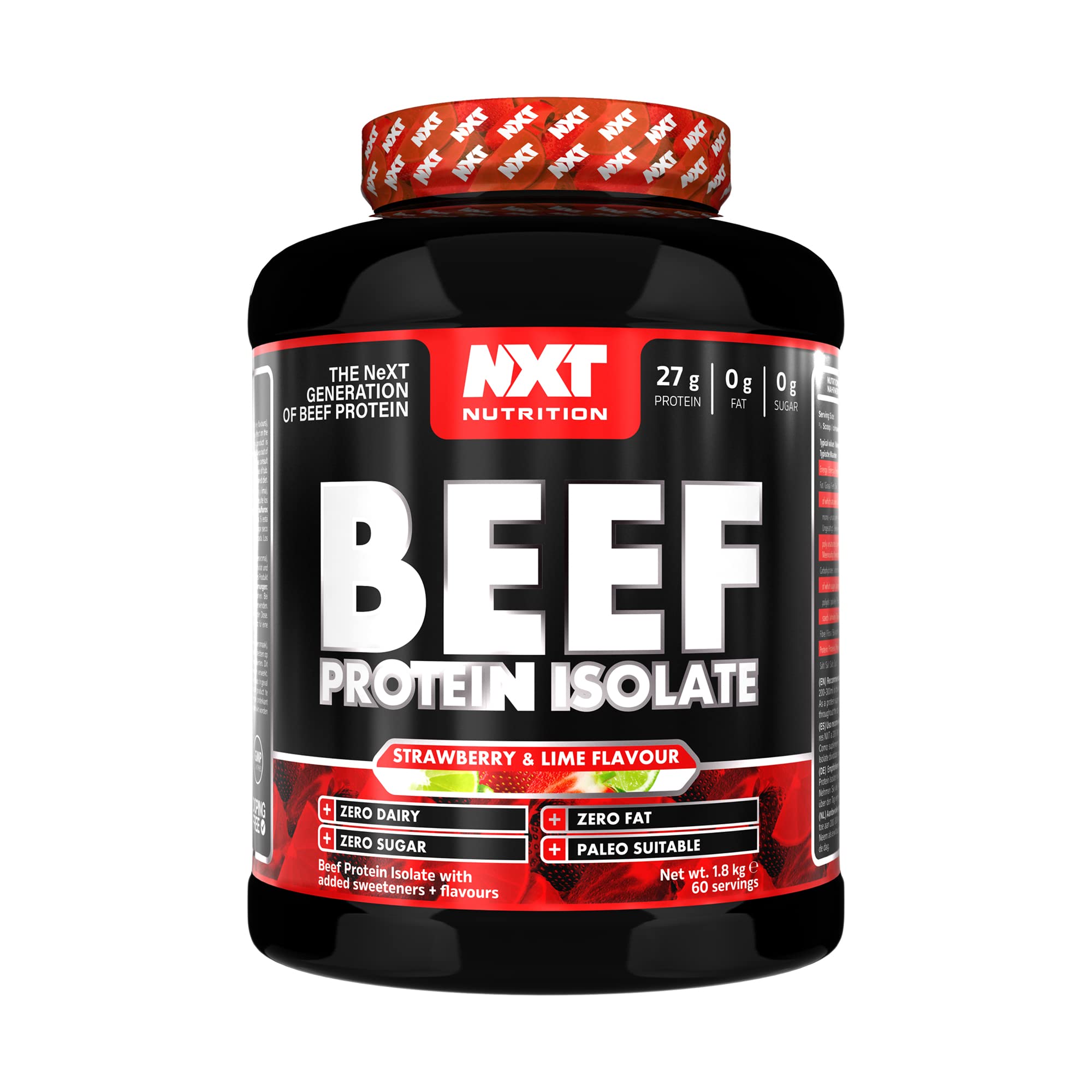 NXT Nutrition Beef Protein Isolate - Strawberry & Lime 1.8kg High Amino Acids