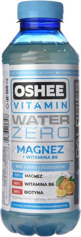 Oshee Magnez + B6 Zero Vitamin Water - Magnesium & B6 Infused, 555ml