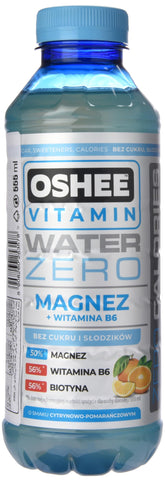 Oshee Magnez + B6 Zero Vitamin Water - Magnesium & B6 Infused, 555ml