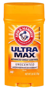 Arm & Hammer Deodorant Ultra Max Unscented - 3 Pack (76ml Each) - Long-Lasting Odor Protection