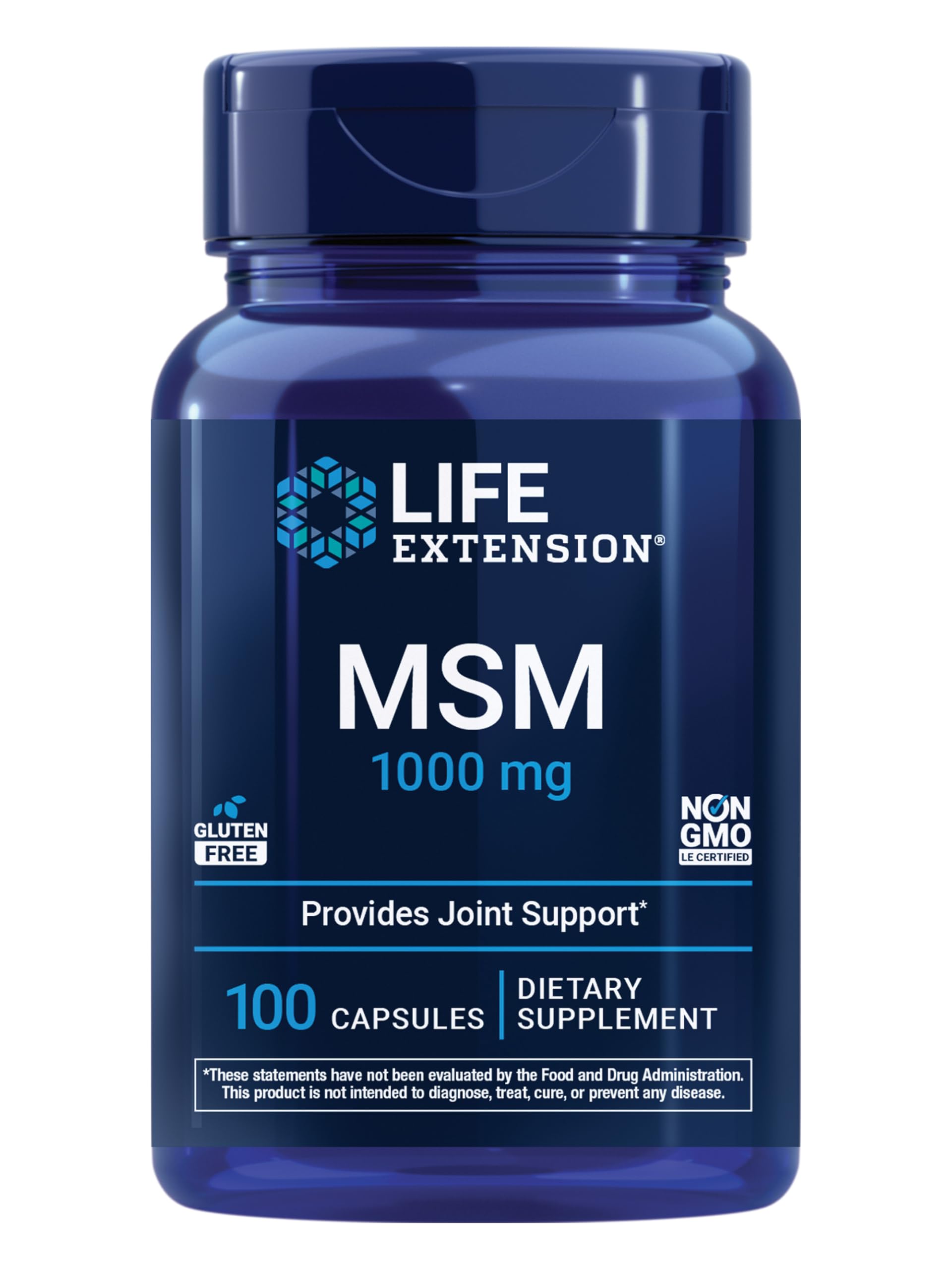 Life Extension MSM, 100 Capsules, 1000mg per Capsule for Joint Support