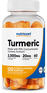 Nutricost Turmeric Gummies 2,000mg per Serving - 120 Gummies (60 Servings)