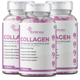 Herbal Max Collagen Tablets - Enhance Skin Repair & Youthful Radiance, 800mg 180 Tabs Pack of 3