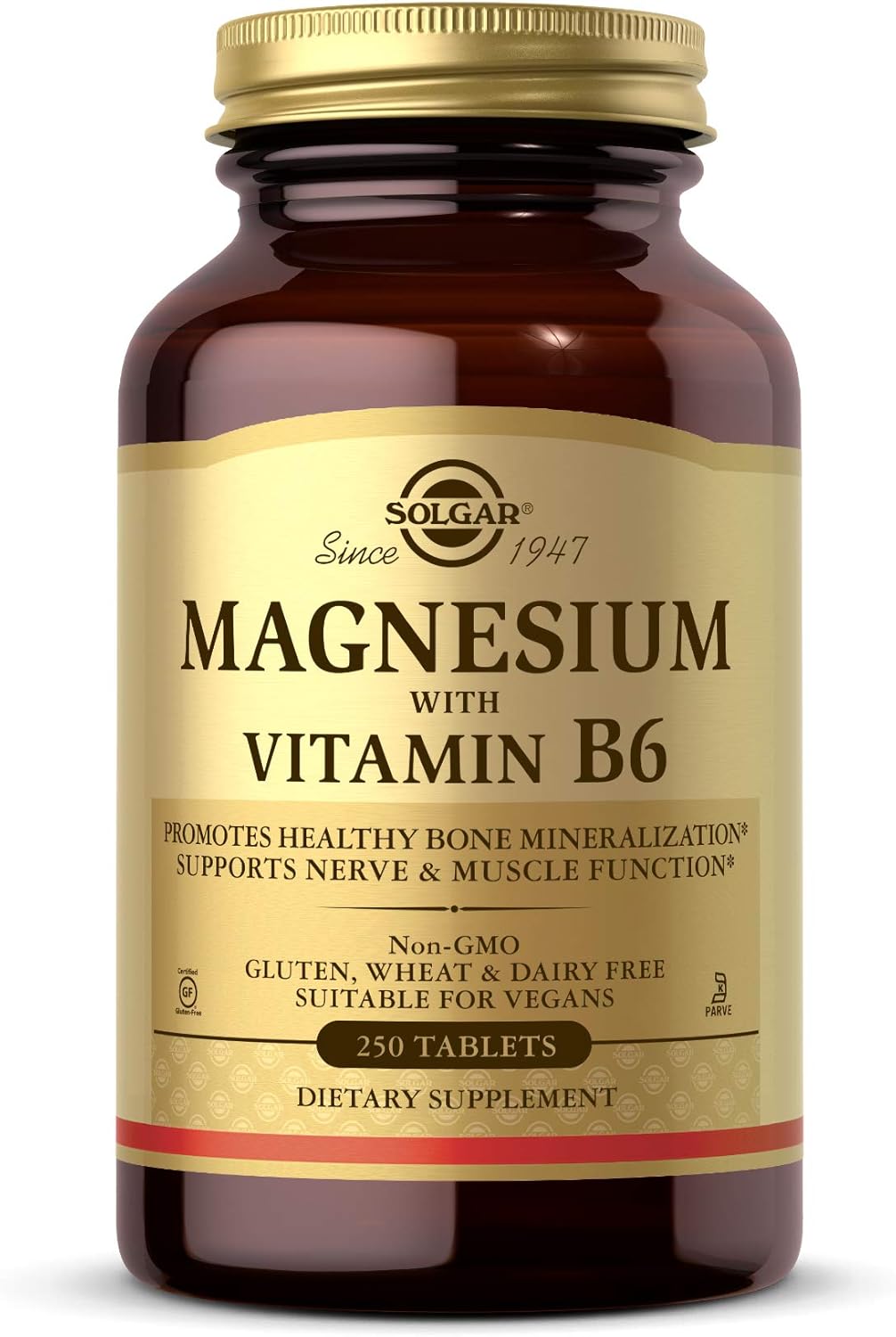 Solgar, Magnesium, With Vitamin B6, 250 Tablets