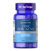 Puritan's Pride Zinc for Acne Control - 100 Tablets Supplement
