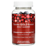 California Gold Nutrition Cranberry & Probiotic Gummies with FOS and Bacillus coagulans 90 Vegetarian Gummies