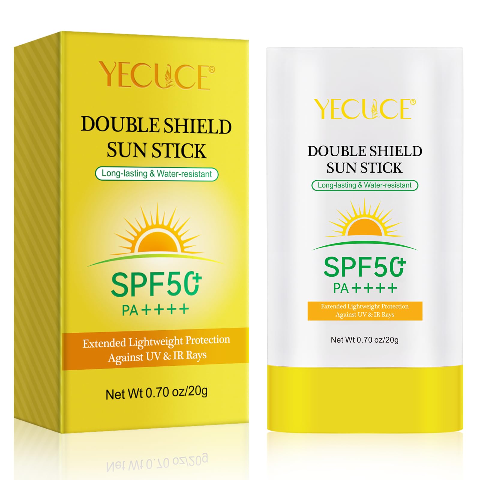 Double-Effect Waterproof Sunscreen Stick, 20g, SPF50+, Thin Texture, UV & Infrared Protection