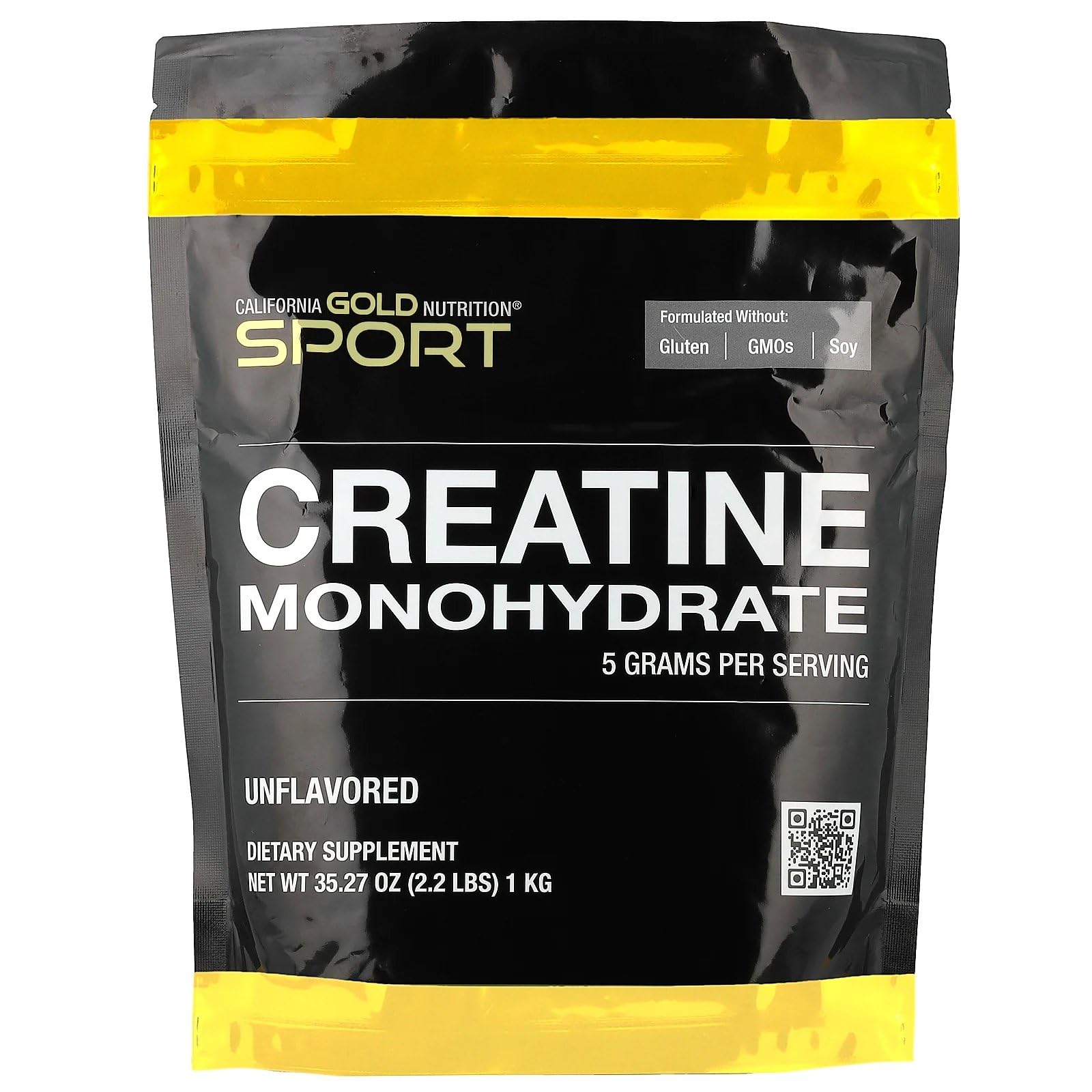 California Gold Nutrition Pure Creatine Monohydrate - 2.2 lbs (1 kg) | Unflavored | Muscle Strength & Recovery