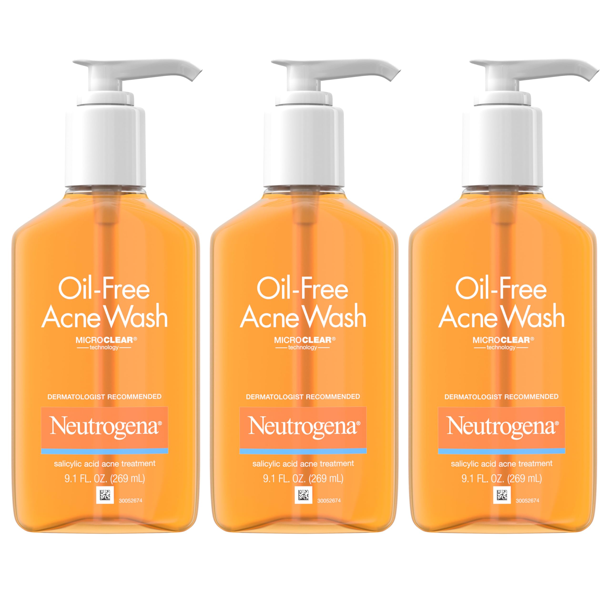 Neutrogena Oil-Free Acne Fighting Facial Cleanser with Salicylic Acid - 9.1 fl. oz, 3 pk