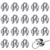 KASTWAVE 18 Pcs M3 U Bolt Wire Rope Clip and Cable Clamp - 304 Stainless Steel for Garden and Gym Use