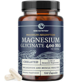 High Absorption Magnesium Glycinate 400mg - Sleep, Calm & Muscle Support (120 Capsules)