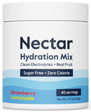 Nectar Sugar Free Electrolytes Powder - Organic Fruit - No Sugar or Calories - Hydration Powder for Dehydration Relief and Rehydration - Strawberry Lemonade 40 Serving Tub